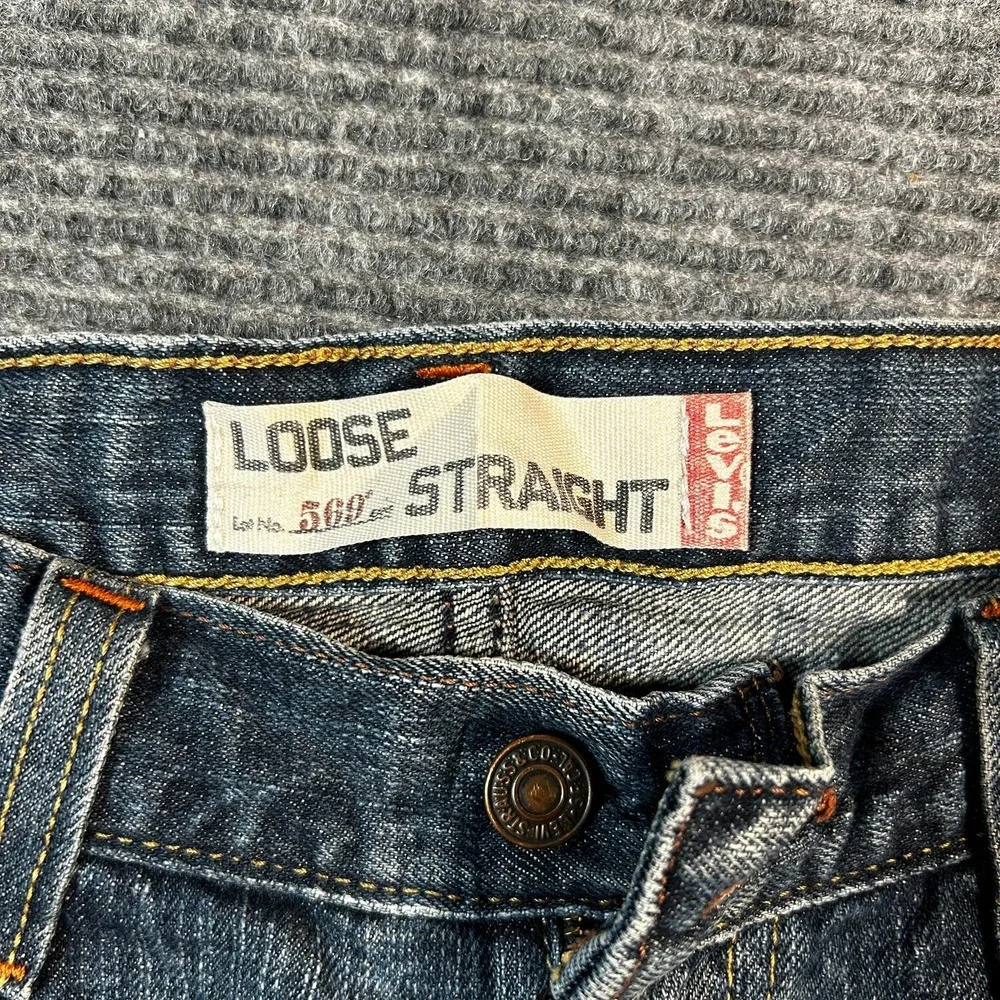 Levi's 569 Loose Straight Jeans Mens 33x34 Blue Excellent Baggy Denim